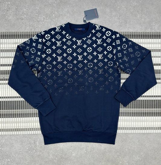 Louis Vuitton Gradient Cotton Crewneck Monogram Ready to Wear Jumpers Mens in Multiple Colors Best Sale UK Reps AAA Quality