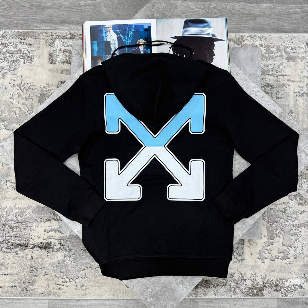 Off-White Grey Between Arrow Hoodie Mens in Black Color Best Sale UK Reps AAA Quality
