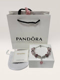 Pandora Pink Heart & Sparkling Pavé Bracelet Womens UK Reps AAA Quality