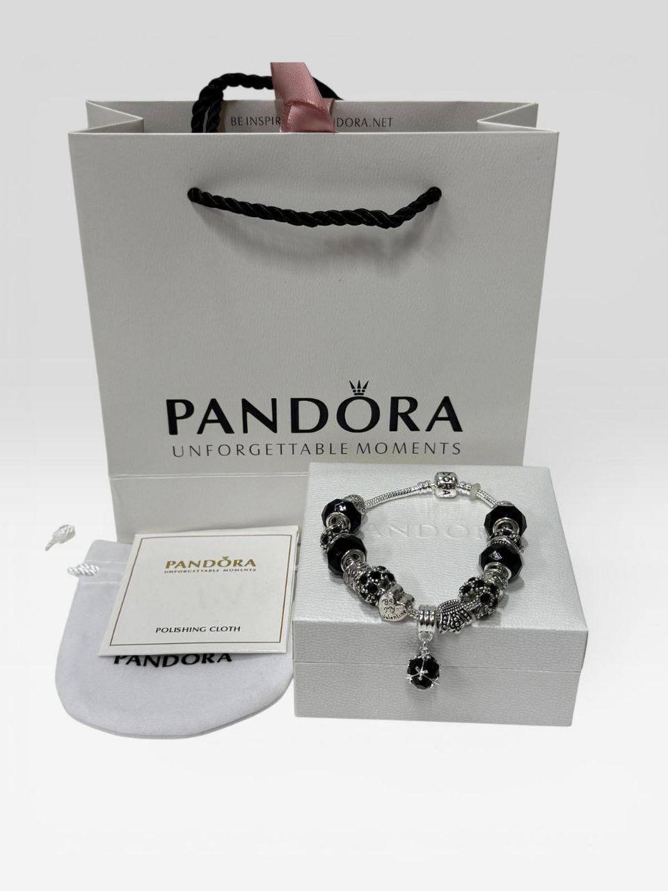 Pandora Black & Silver Charm Bracelet Womens UK Reps AAA Quality