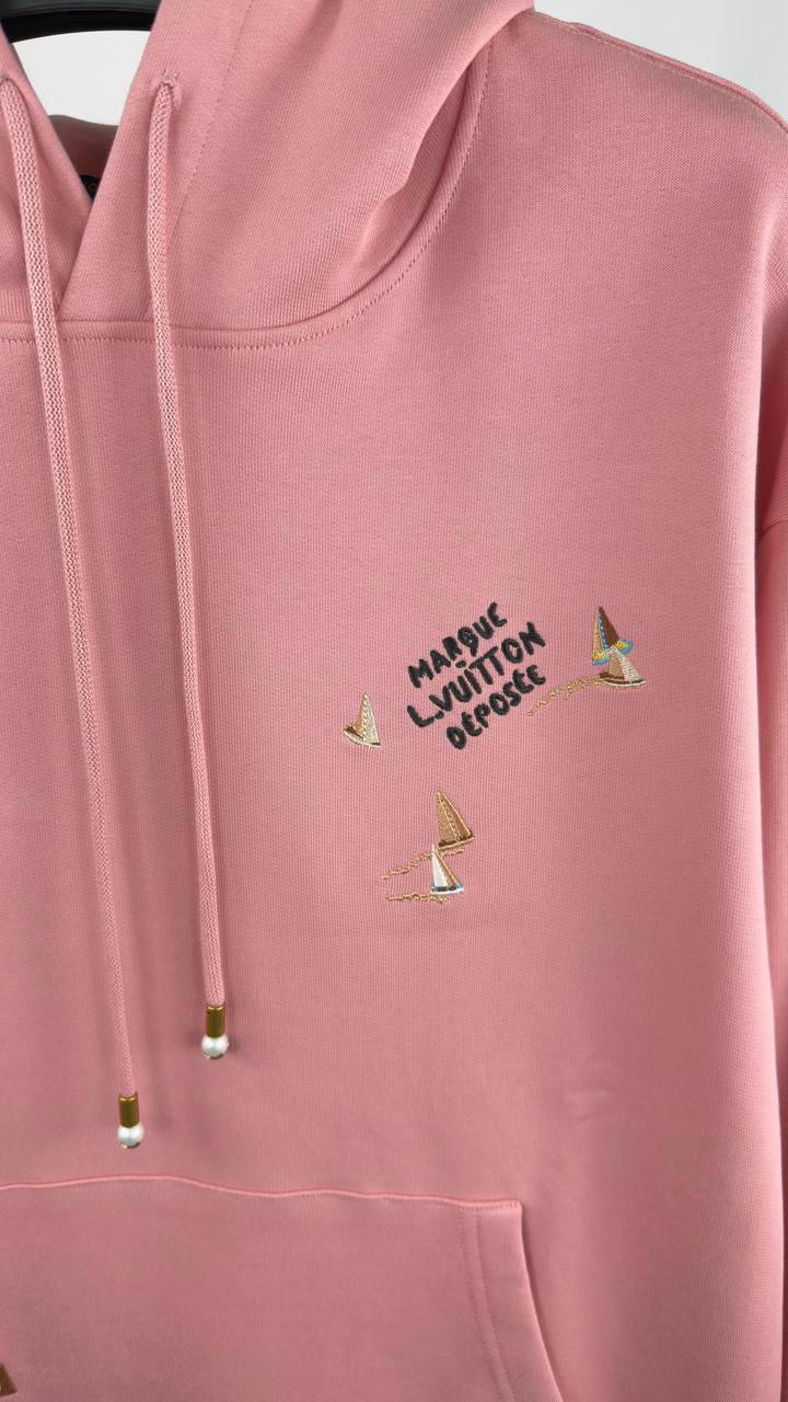 Louis Vuitton Embroidered Hoodie in 2 Colors Mens UK Reps AAA Quality