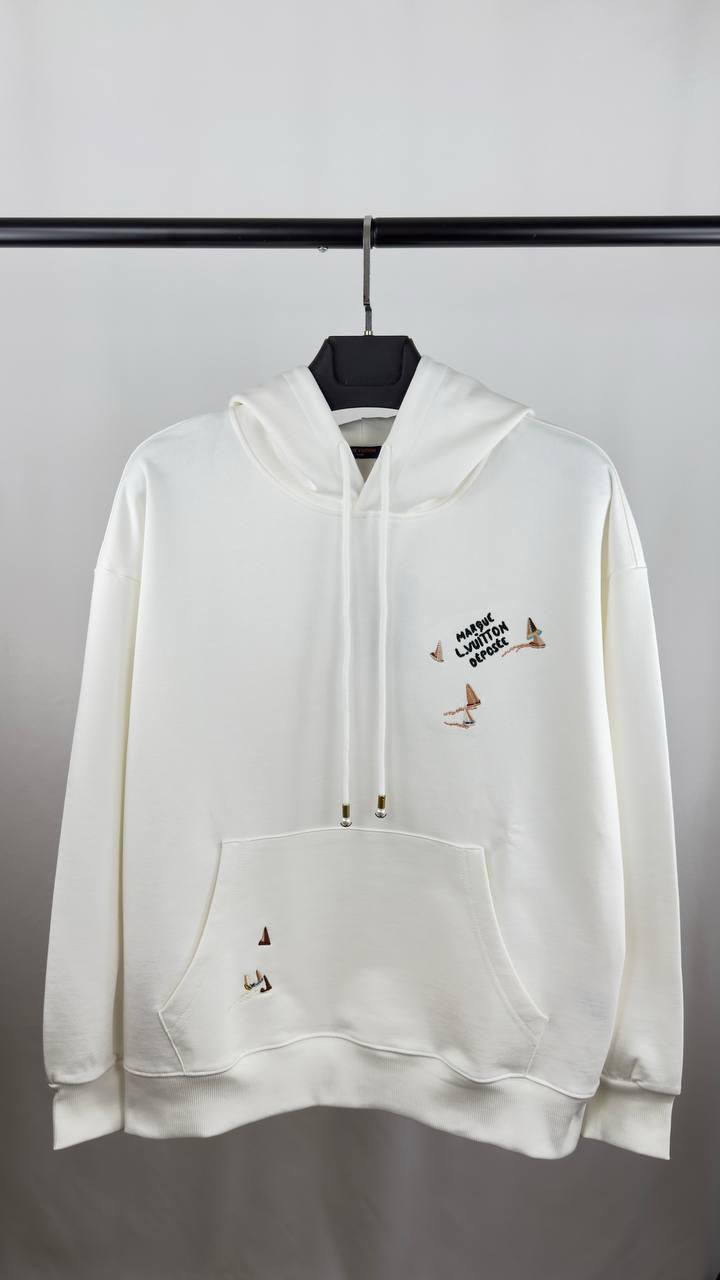 Louis Vuitton Embroidered Hoodie in 2 Colors Mens UK Reps AAA Quality