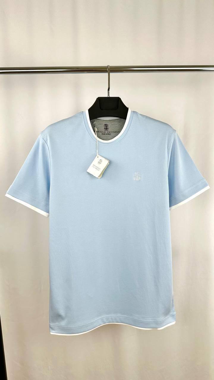 Brunello Cucinelli Contrast T-Shirt in 2 Colors Mens UK Reps AAA Quality