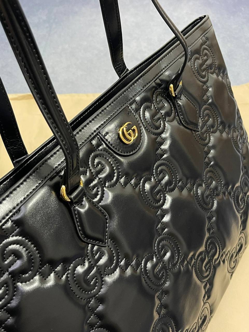 Gucci Matelassé Leather Tote Womens Bag in Black Color UK Reps AAA Quality