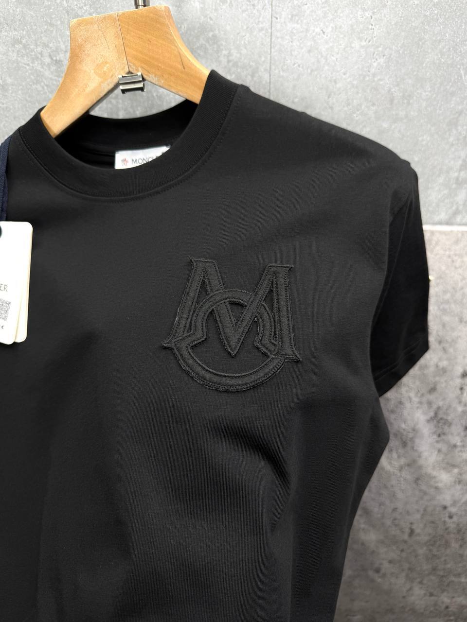 Moncler Black Logo-Patch T-Shirts Mens in Black Color Best Sale UK Reps AAA Quality