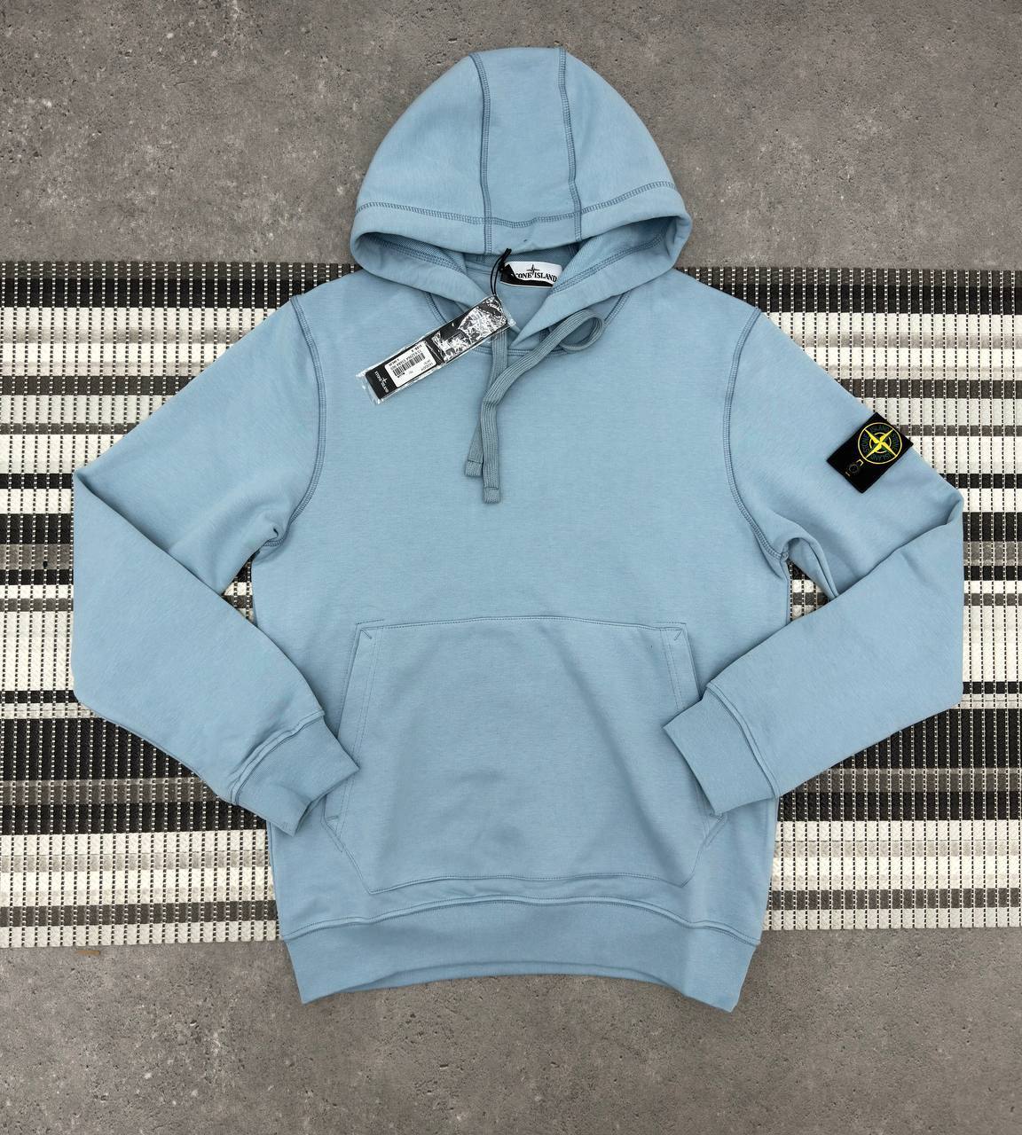 Stone Island Logo Fleece Hood Cotton Mens Hoodie in Multiple Colors Best Sale UK Reps AAA Quality