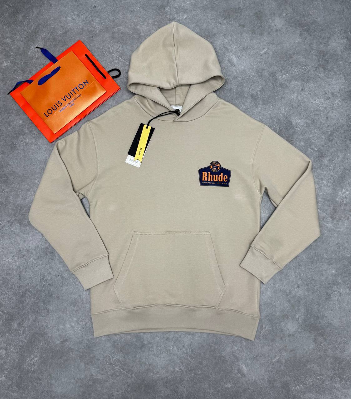 Rhude Grand Cru Crest Cigar Cotton Hoodie Logo-Print Mens in Multiple Colors UK Reps AAA Quality