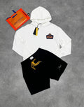 Rhude Grand Cru Crest Cigar Cotton Hoodie & Shorts Set Logo-Print Mens in Multiple Colors UK Reps AAA Quality