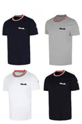 Moncler Striped Stretch-Knit Retro Logo with Striped Crewneck T-shirts Mens UK Reps AAA Quality