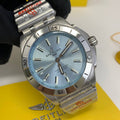 Breitling Chronomat GMT 40mm Blue Dial Silver Bracelet Mens Watch Best Sale UK Reps AAA Quality