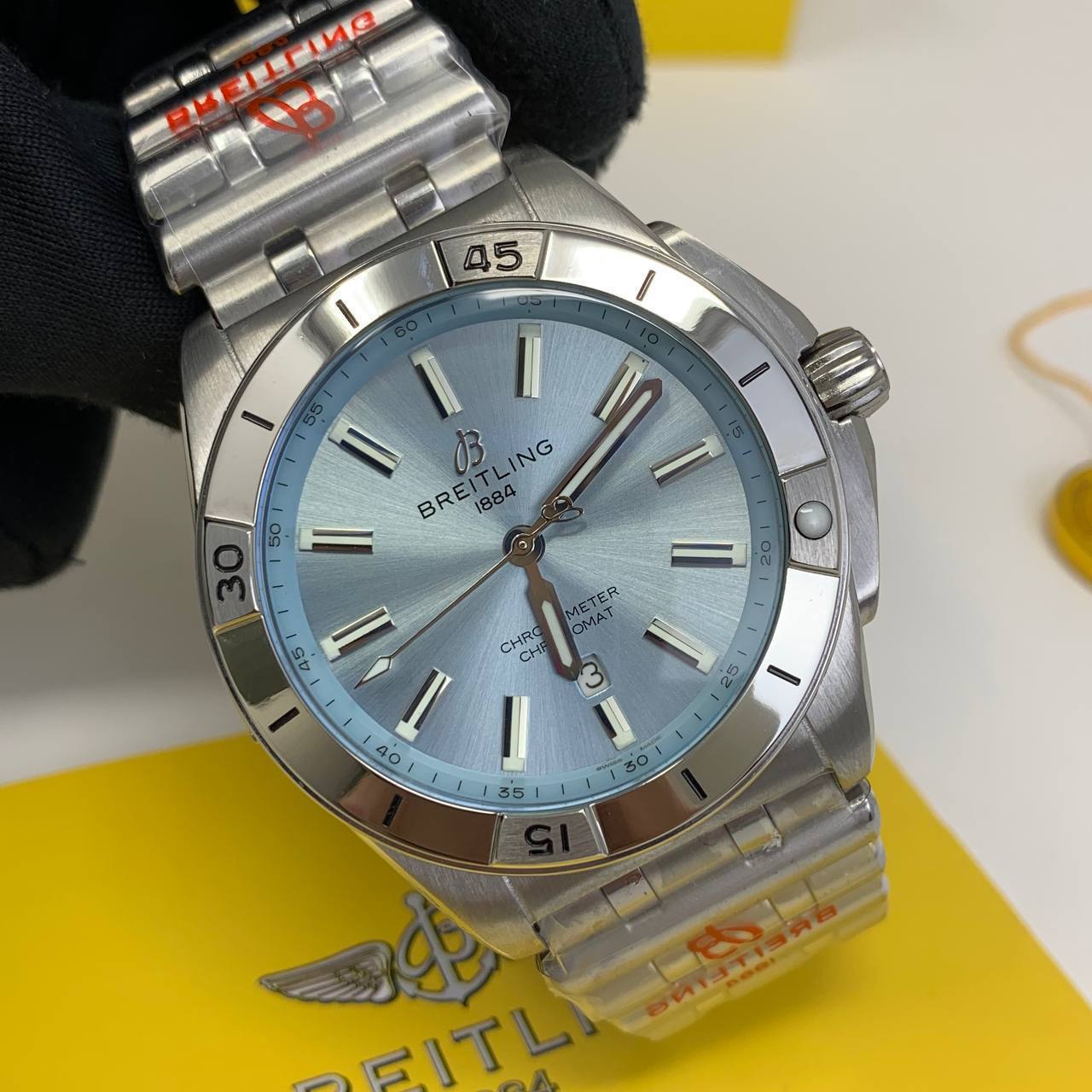 Breitling Chronomat GMT 40mm Blue Dial Silver Bracelet Mens Watch Best Sale UK Reps AAA Quality