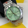 Breitling Chronomat GMT 40mm Green Dial Silver Bracelet Mens Watch Best Sale UK Reps AAA Quality