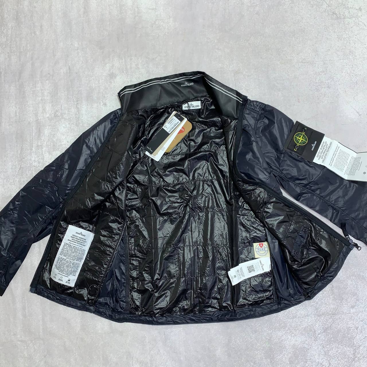 Stone Island Packable Pertex Quantum Flock Jacket Mens in Navy Colors Best Sale UK Reps AAA Quality