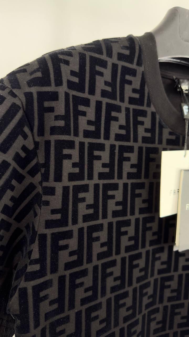 Fendi FF Logo Monogram Crew Neck T-Shirts Mens in 2 Colors Best Sale UK Reps AAA Quality