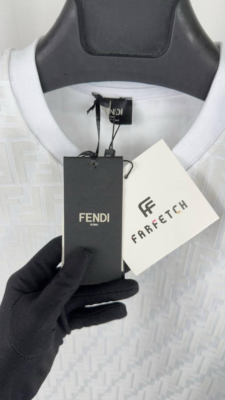 Fendi FF Logo Monogram Crew Neck T-Shirts Mens in 2 Colors Best Sale UK Reps AAA Quality