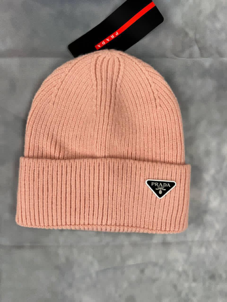 Prada Triangle Logo Ribbed-Knit Beanie in Multiple Colors UK Reps AAA Quality