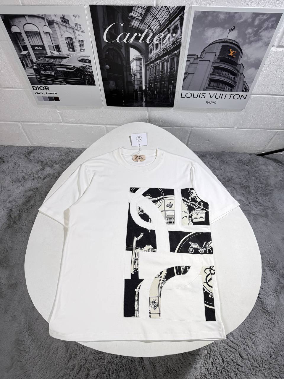 Hermes Silk Patchwork T-Shirt Mens in Multiple Colors UK Reps AAA Quality