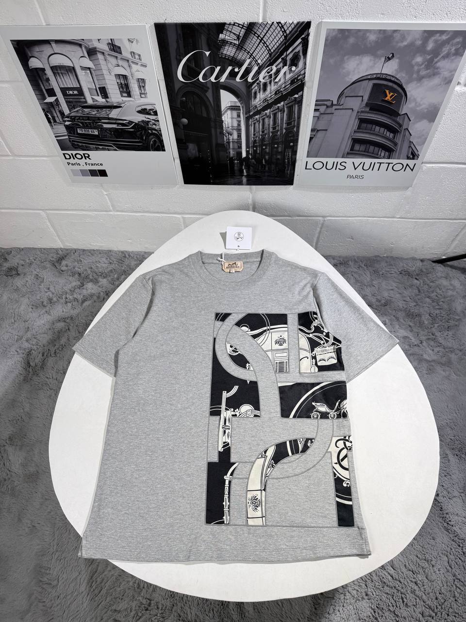 Hermes Silk Patchwork T-Shirt Mens in Multiple Colors UK Reps AAA Quality