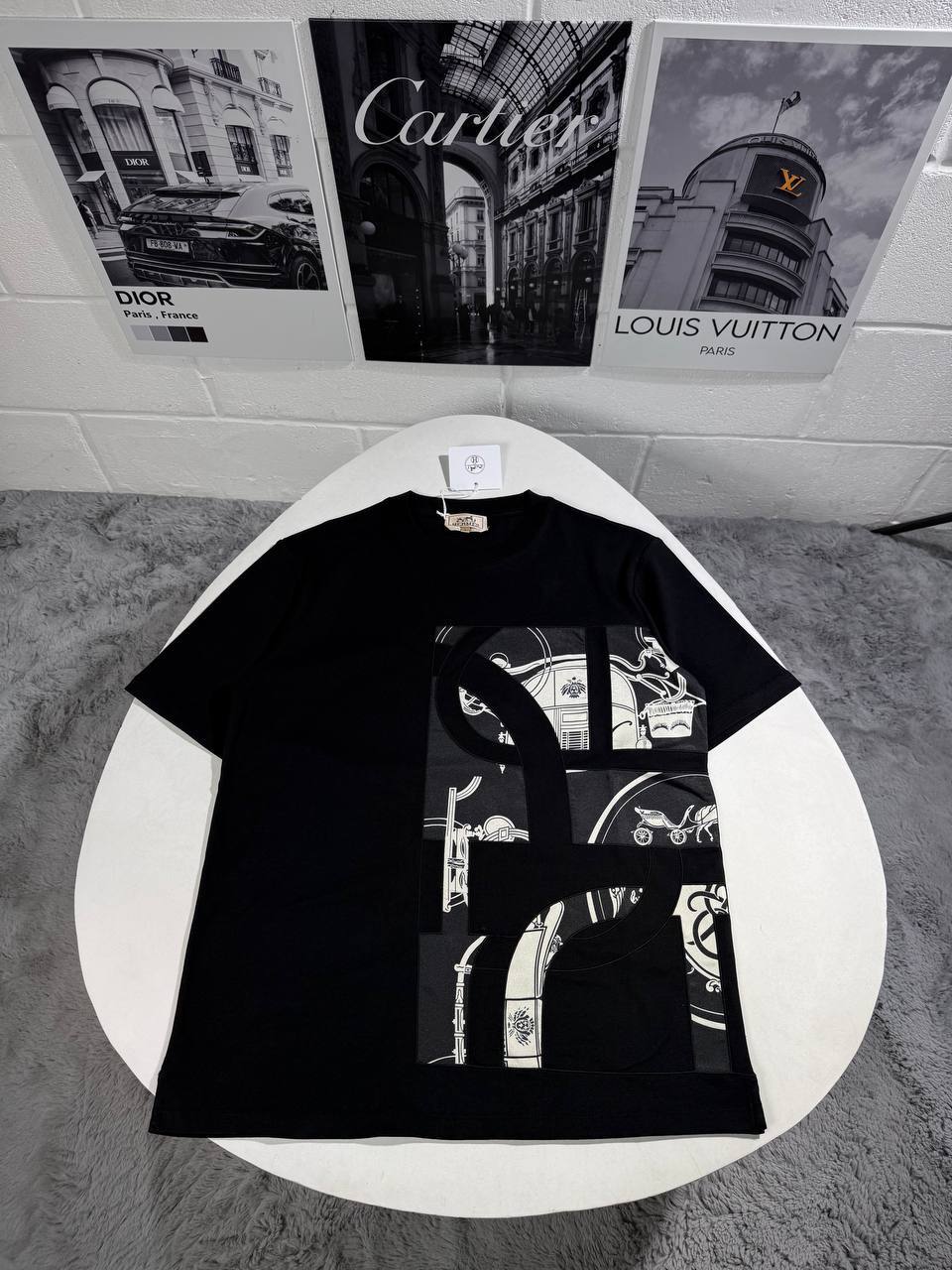 Hermes Silk Patchwork T-Shirt Mens in Multiple Colors UK Reps AAA Quality