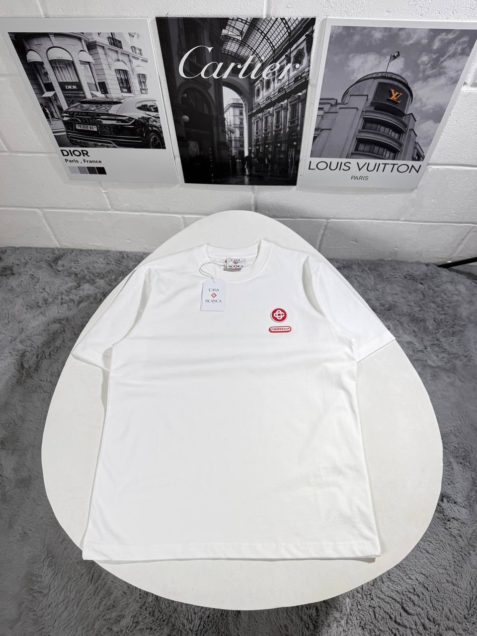 Casablanca Logo Patch T-Shirts in 2 Colors UK Reps AAA Quality