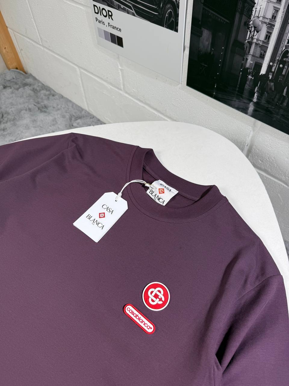Casablanca Logo Patch T-Shirts in 2 Colors UK Reps AAA Quality
