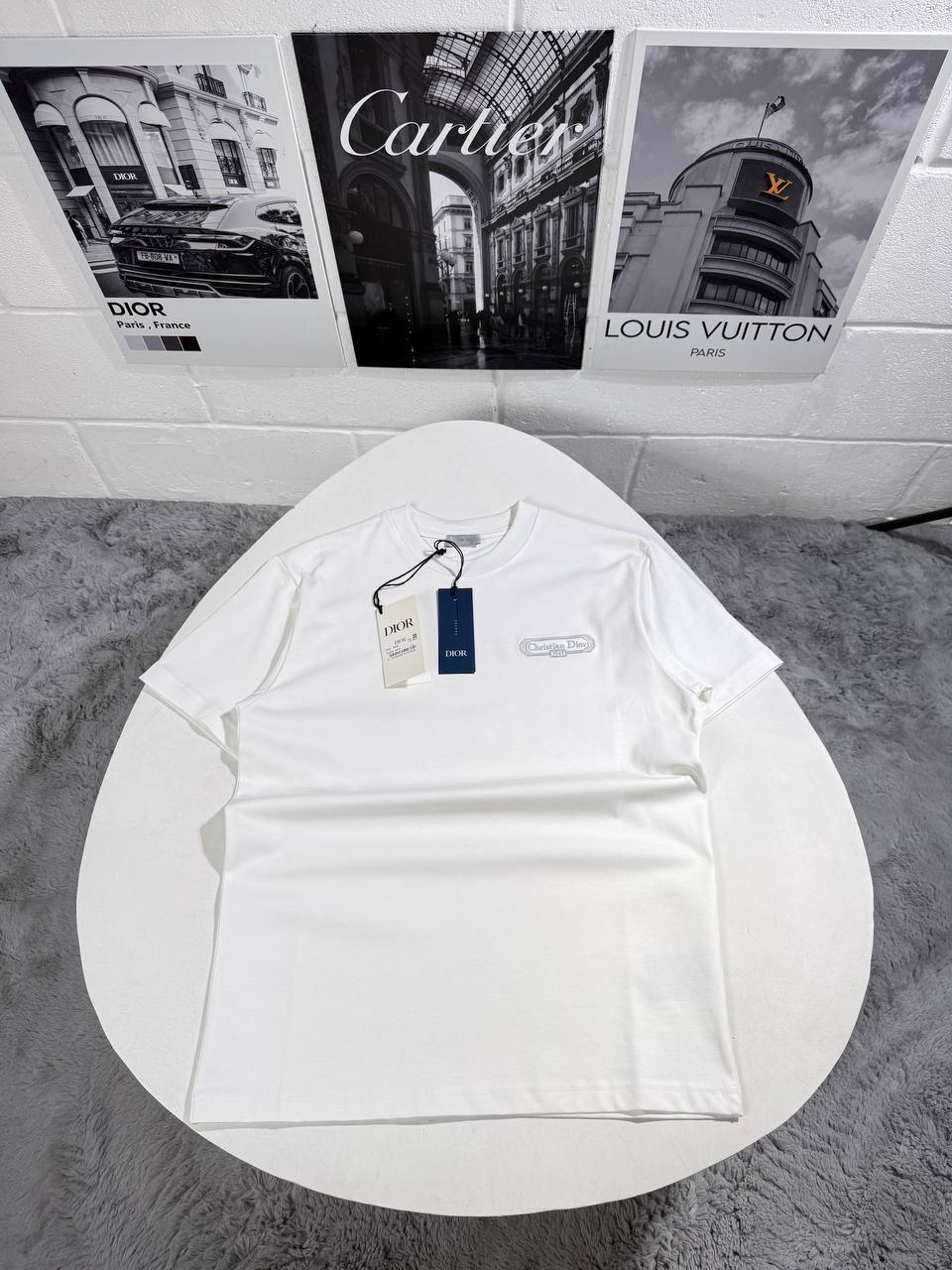 Christian Dior Couture Embroidered T-Shirts Relaxed Fit in 2 Colors UK Reps AAA Quality