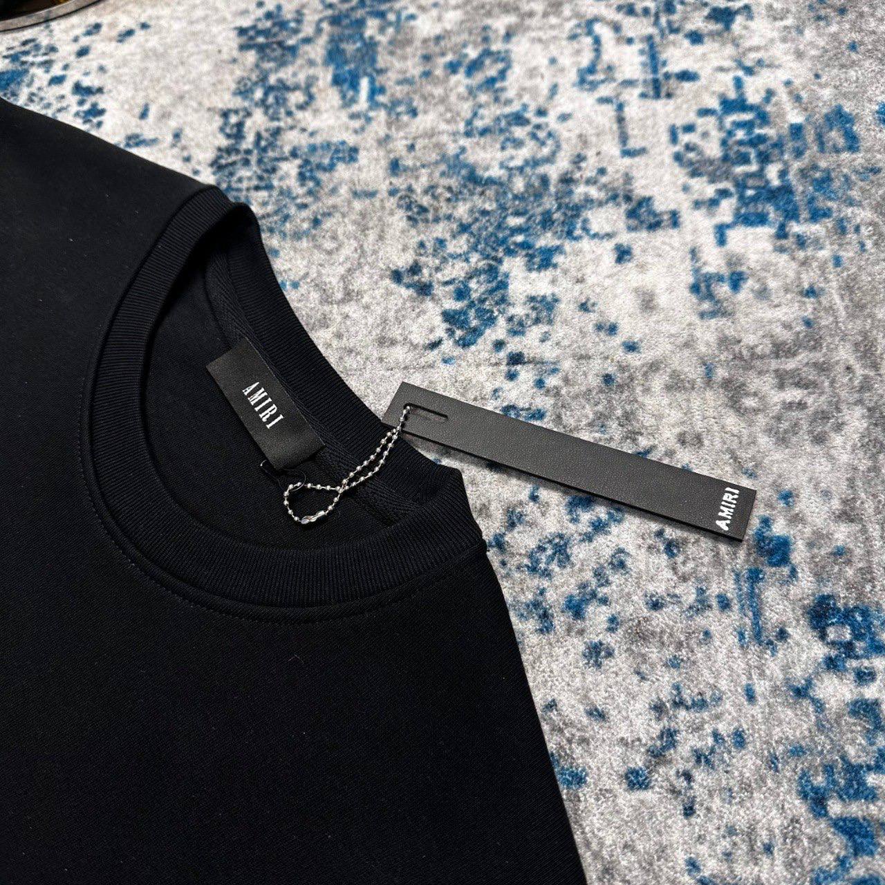 Amiri Crane Crew Neck Jumpers Mens Black UK Reps AAA Quality