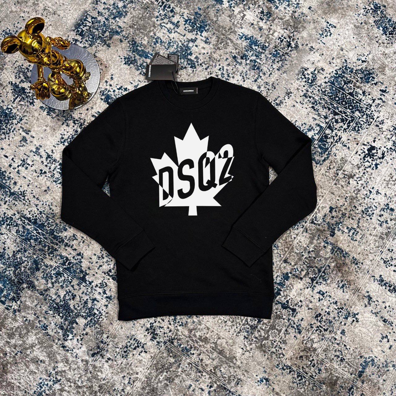 Dsquared2 Black Maple Leaf Jumpers Mens UK Reps AAA Quality