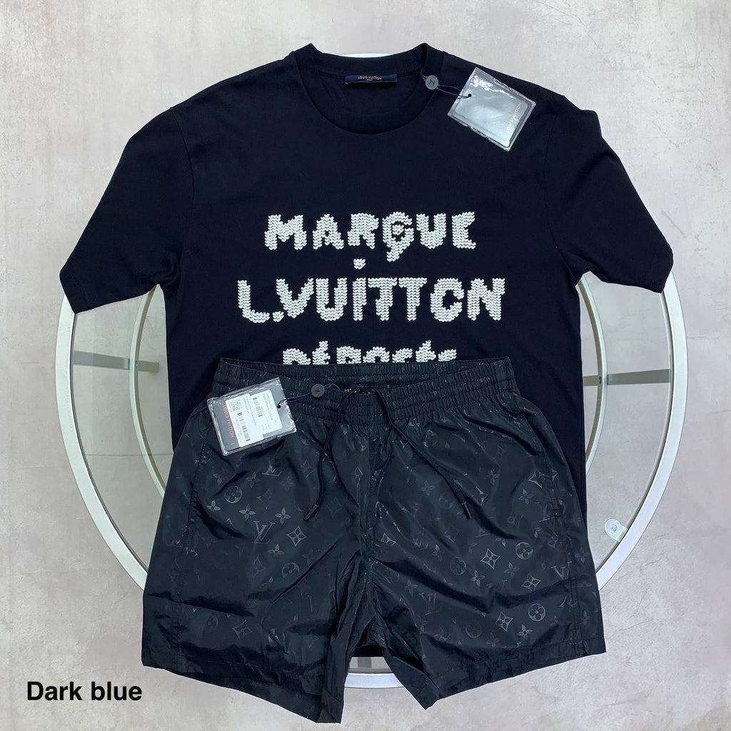 Louis Vuitton Embroidered T-Shirts & Shorts Set in Multiple Colors UK Reps AAA Quality