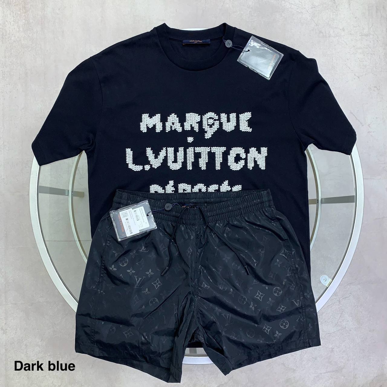 Louis Vuitton Embroidered T-Shirts & Shorts Set in Multiple Colors UK Reps AAA Quality