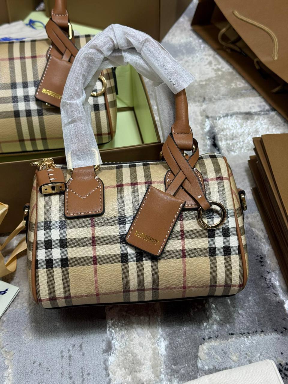 Burberry Mini Check Messenger Bag UK Reps AAA Quality