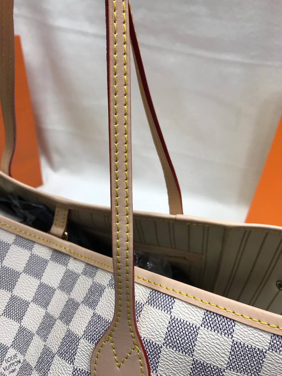 Louis Vuitton MM in Monogram Damier Azur Womens Bag UK Reps AAA Quality