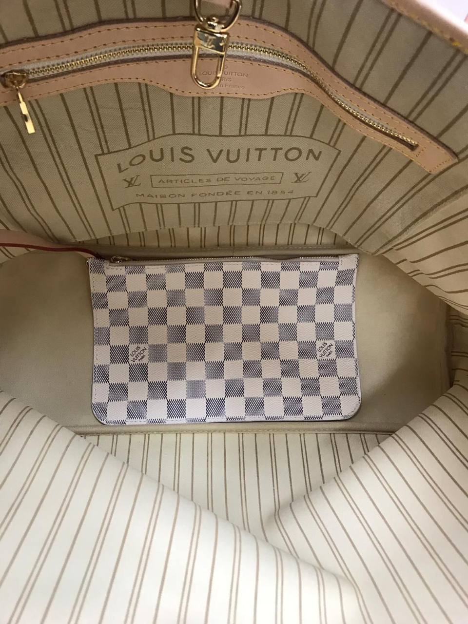 Louis Vuitton MM in Monogram Damier Azur Womens Bag UK Reps AAA Quality
