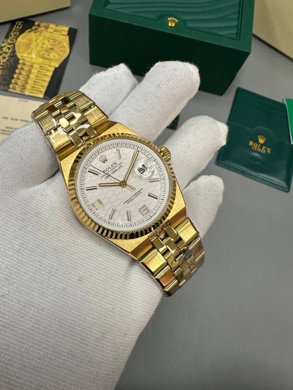 Rolex Oyster Perpetual Land-Dweller Yellow Gold Mens Watch UK Reps AAA Quality