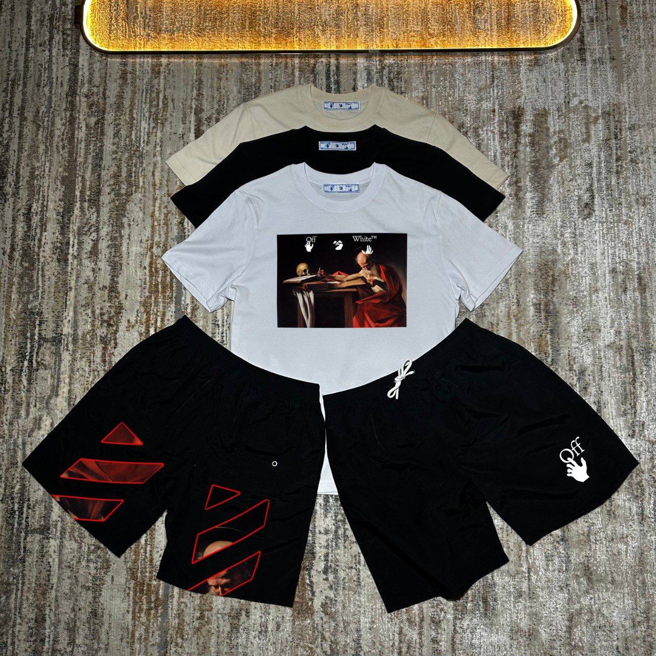 Off-White Caravaggio Saint Jerome T-Shirts & Shorts in Multiple Colors UK Reps AAA Quality
