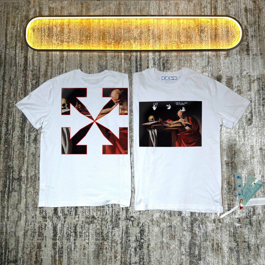 Off-White Caravaggio Saint Jerome T-Shirt in 2 Colors UK Reps AAA Quality