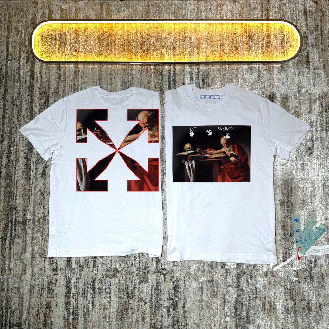 Off-White Caravaggio Saint Jerome T-Shirt in 2 Colors UK Reps AAA Quality