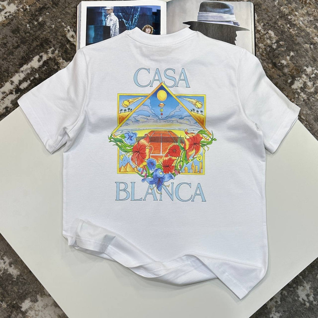 Casablanca Flower Court T-Shirt in 2 Colors UK Reps AAA Quality