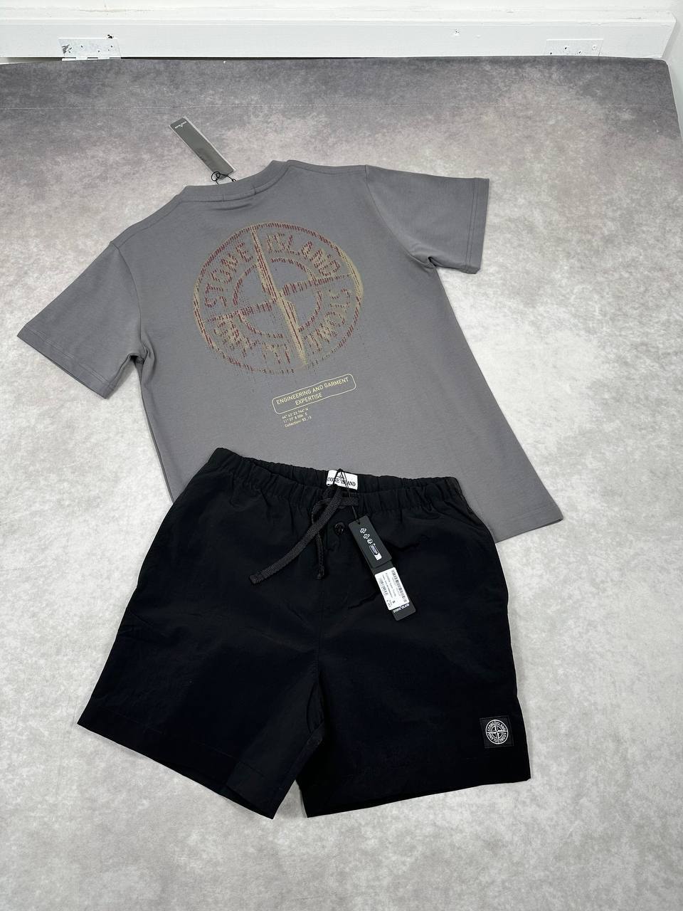 Stone Island Compass-Print Cotton T-Shirts & Shorts Set Men's in Multiple Colors UK Reps AAA Quality