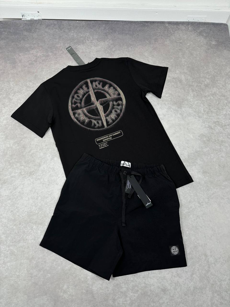 Stone Island Compass-Print Cotton T-Shirts & Shorts Set Men's in Multiple Colors UK Reps AAA Quality