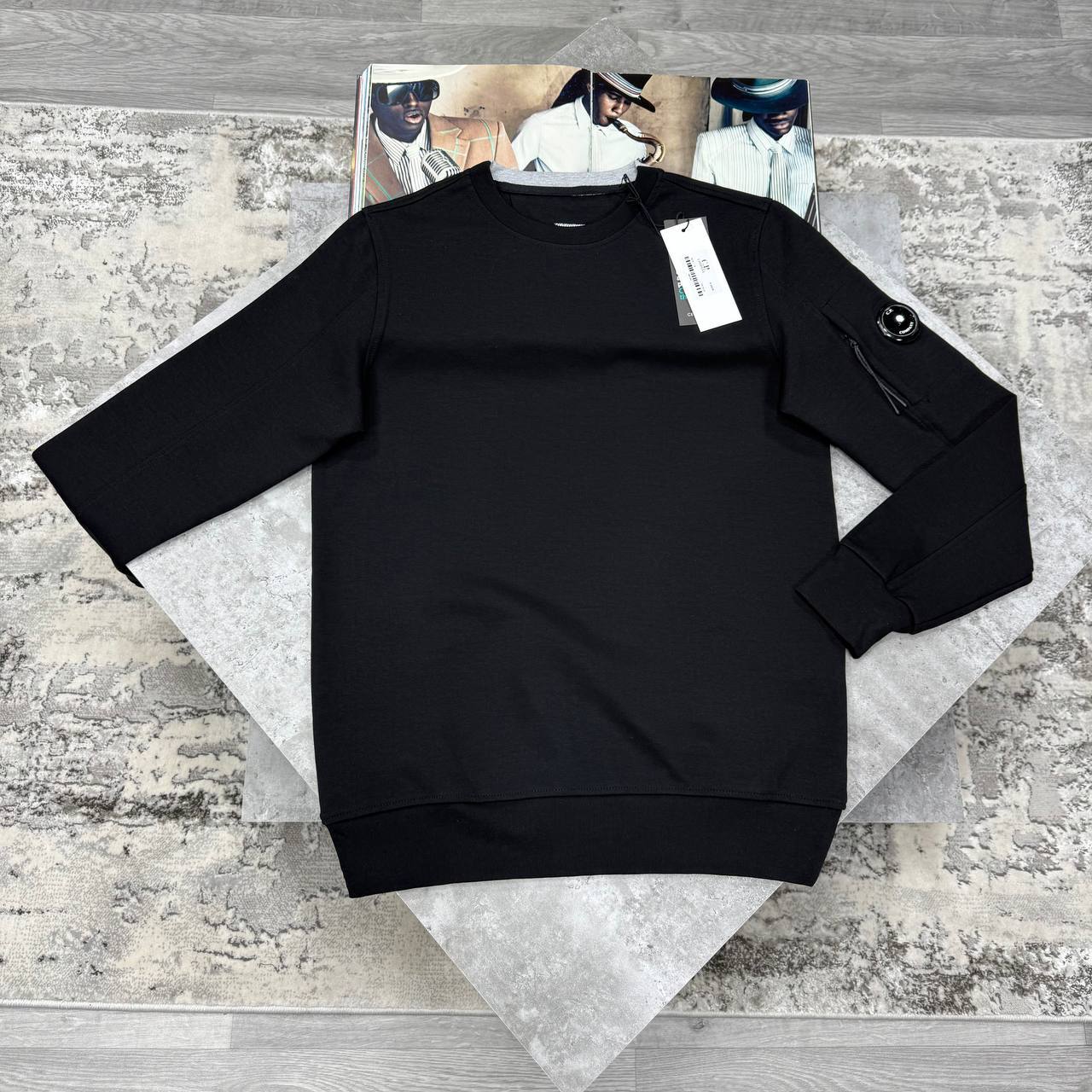 C.P. Company Diagonal Fleece Lens Crew Jumpers Mens in Multiple Colors Best Sale UK Reps AAA Quality