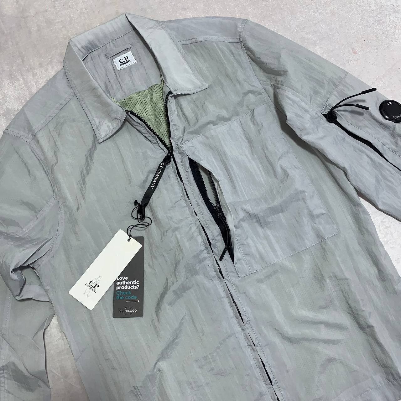C.P. Company Organic Gabardine Lens Overshirt Mens in Grey Color Best Sale UK Reps AAA Quality