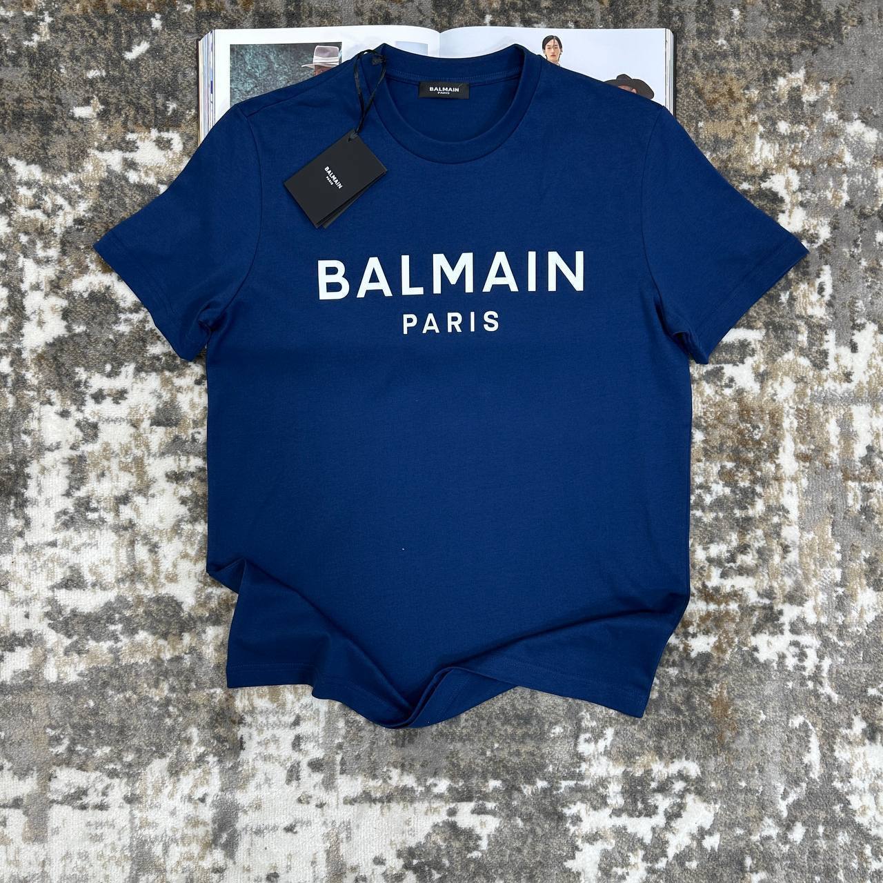Balmain Logo Print Crewneck T-shirt in Multiple Colors Mens Best Sale UK Reps AAA Quality