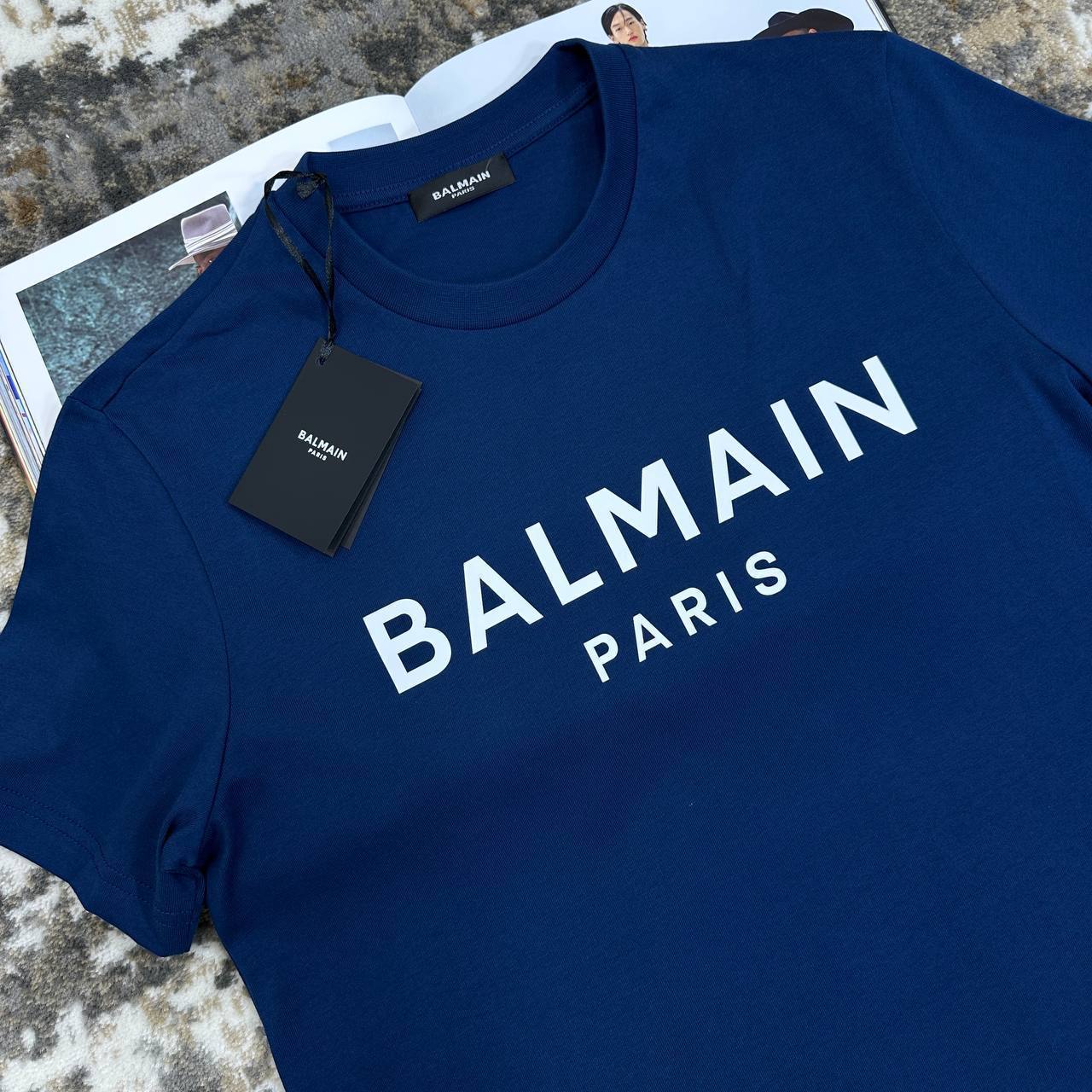 Balmain Logo Print Crewneck T-shirt in Multiple Colors Mens Best Sale UK Reps AAA Quality