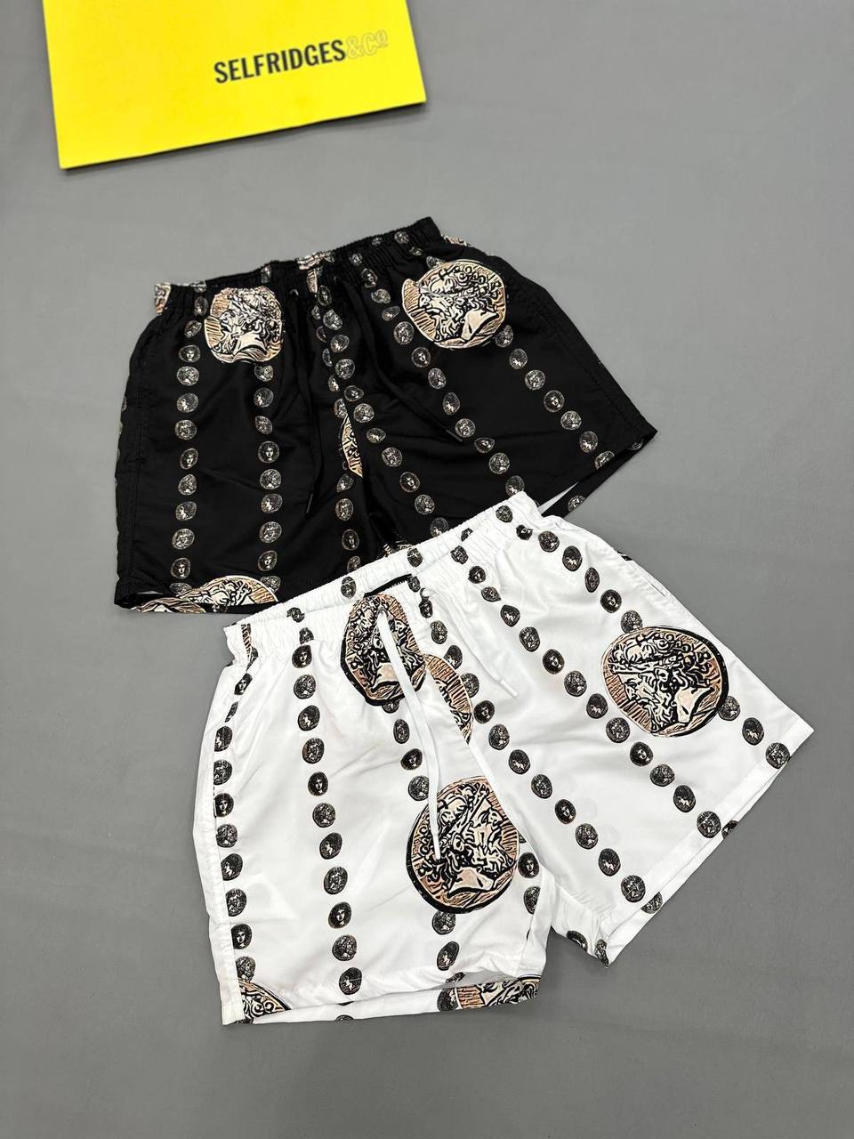 Dolce & Gabbana Ancient Coin Print Swim Shorts Mens in 2 Colors UK Reps AAA Quality