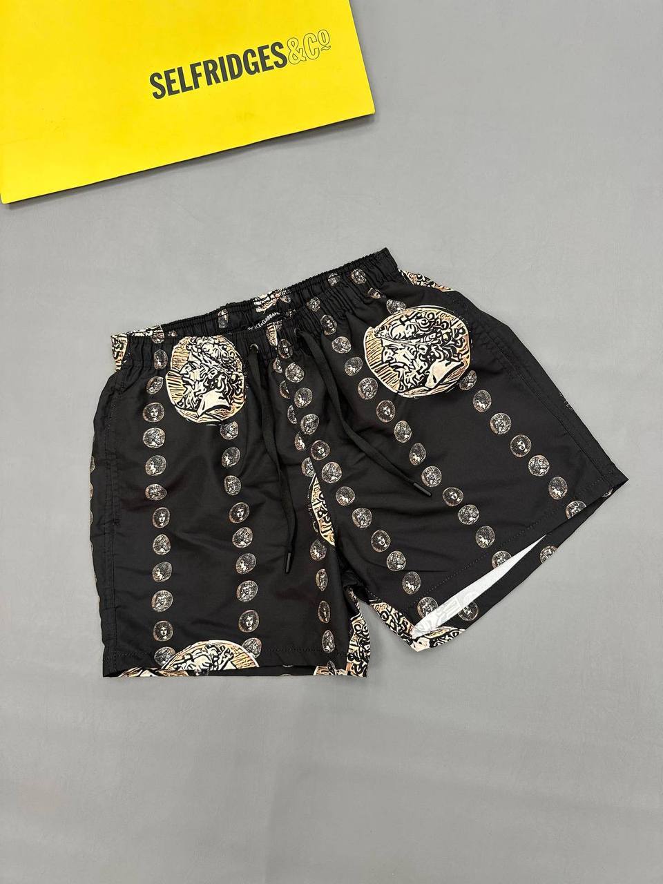 Dolce & Gabbana Ancient Coin Print Swim Shorts Mens in 2 Colors UK Reps AAA Quality