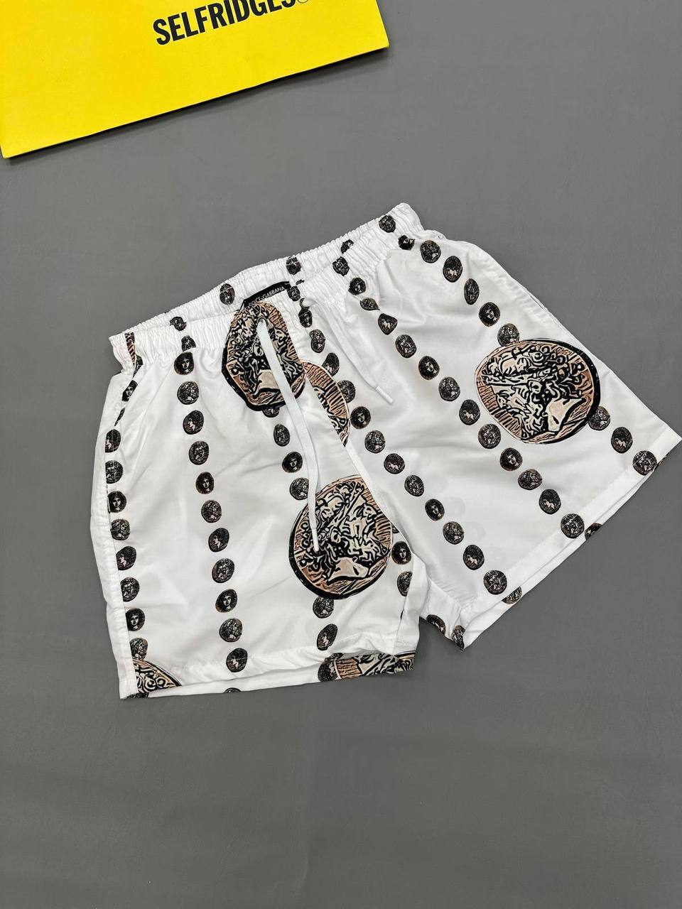 Dolce & Gabbana Ancient Coin Print Swim Shorts Mens in 2 Colors UK Reps AAA Quality