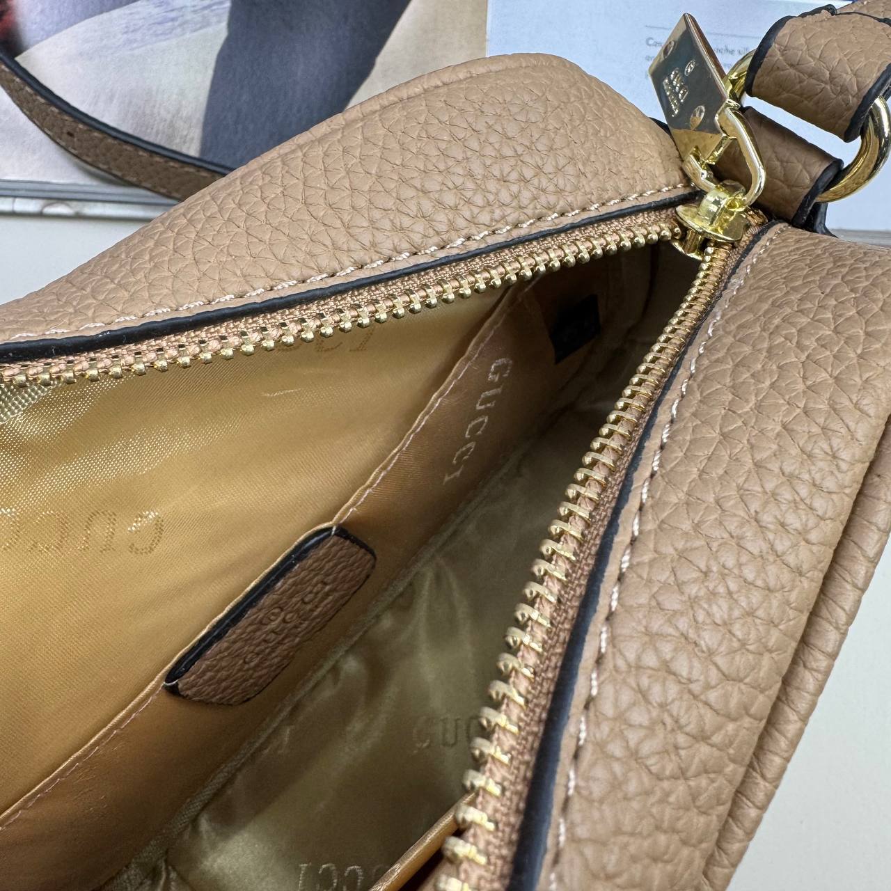 Gucci Pebbled Leather Women's Bag in Beige Colors UK Reps AAA Quality