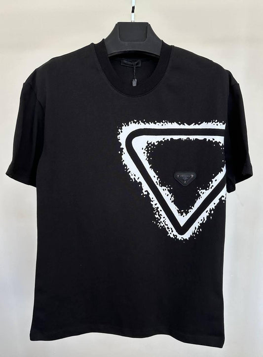 Prada Logo Round Neck Classic Men's T-Shirts in 2 Colors Best Sale UK Reps AAA Quality