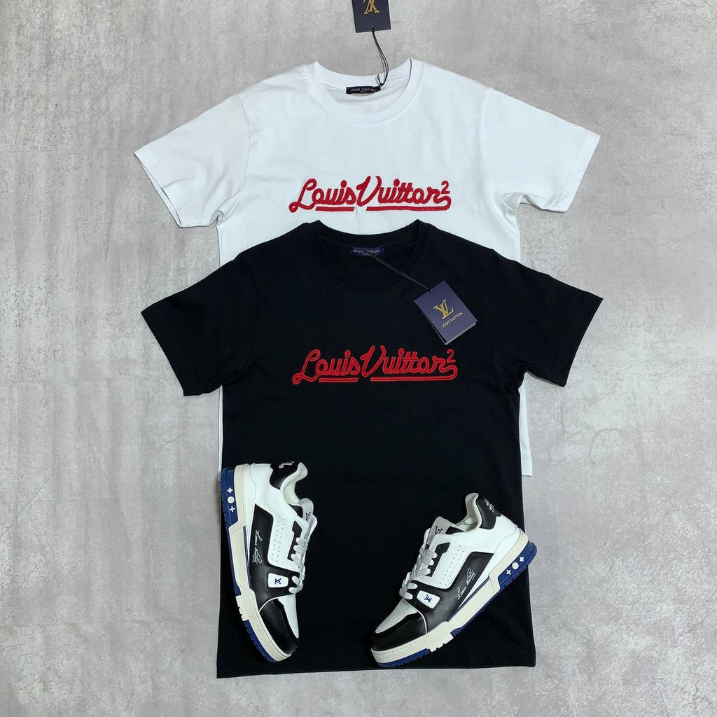 Louis Vuitton X Nigo Embroidered Mockneck T-Shirt Mens in 2 Colors Best Sale UK Reps AAA Quality